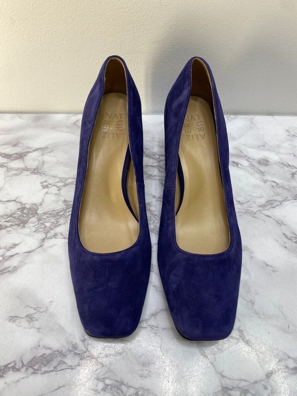 Naturalizer Women's Navy Karina Low Block Heel Square Toe Pump SZ 10 M